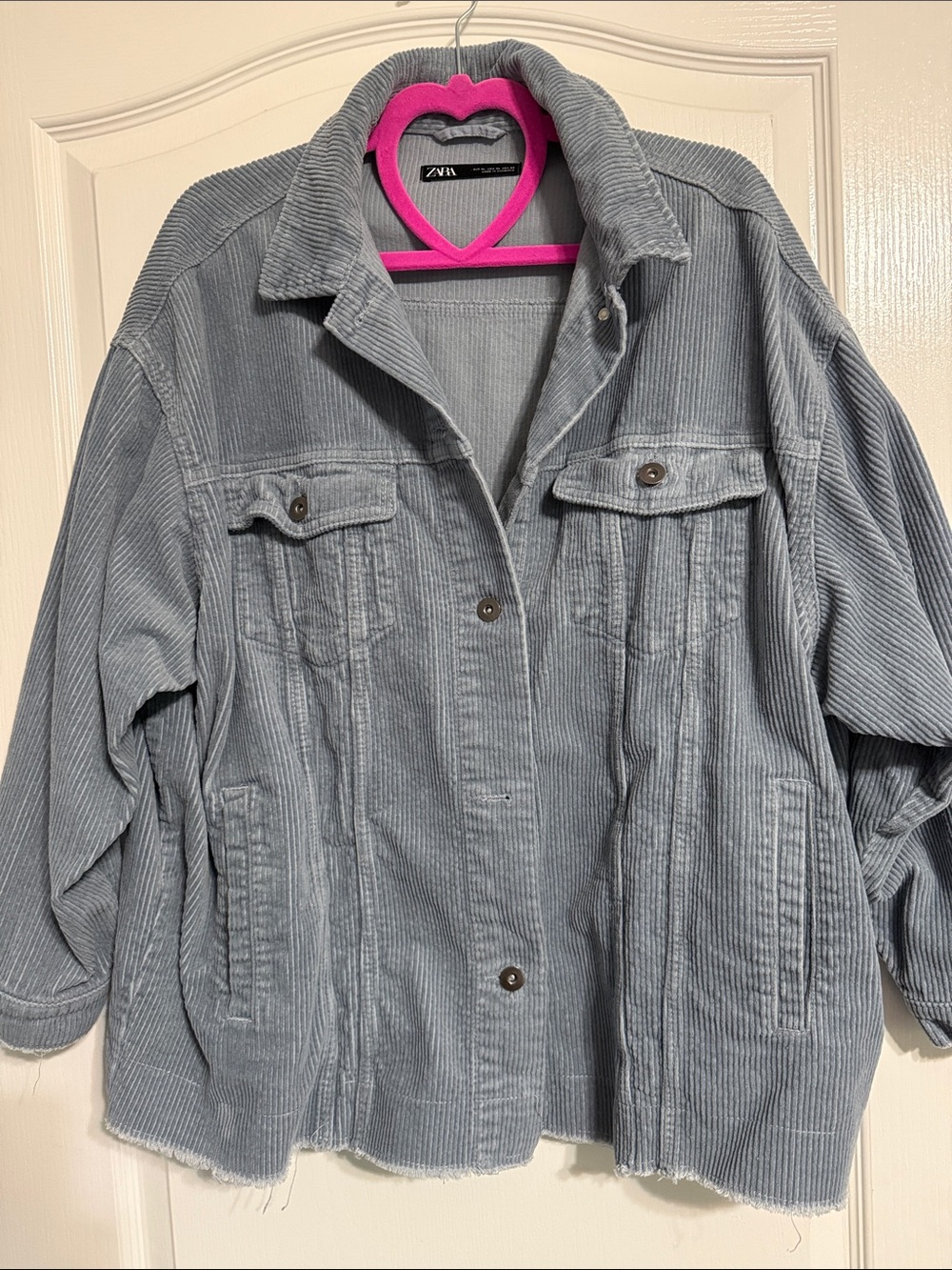 Zara Gray Corduroy Overshirt Jacket
